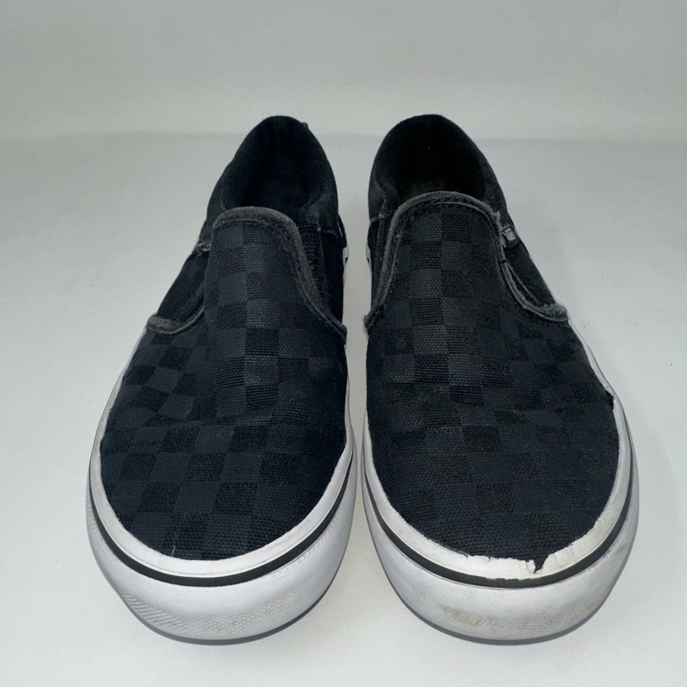 Vans Classic Black Checkerboard Slip Ons Kids Size 1 - Picture 7 of 16
